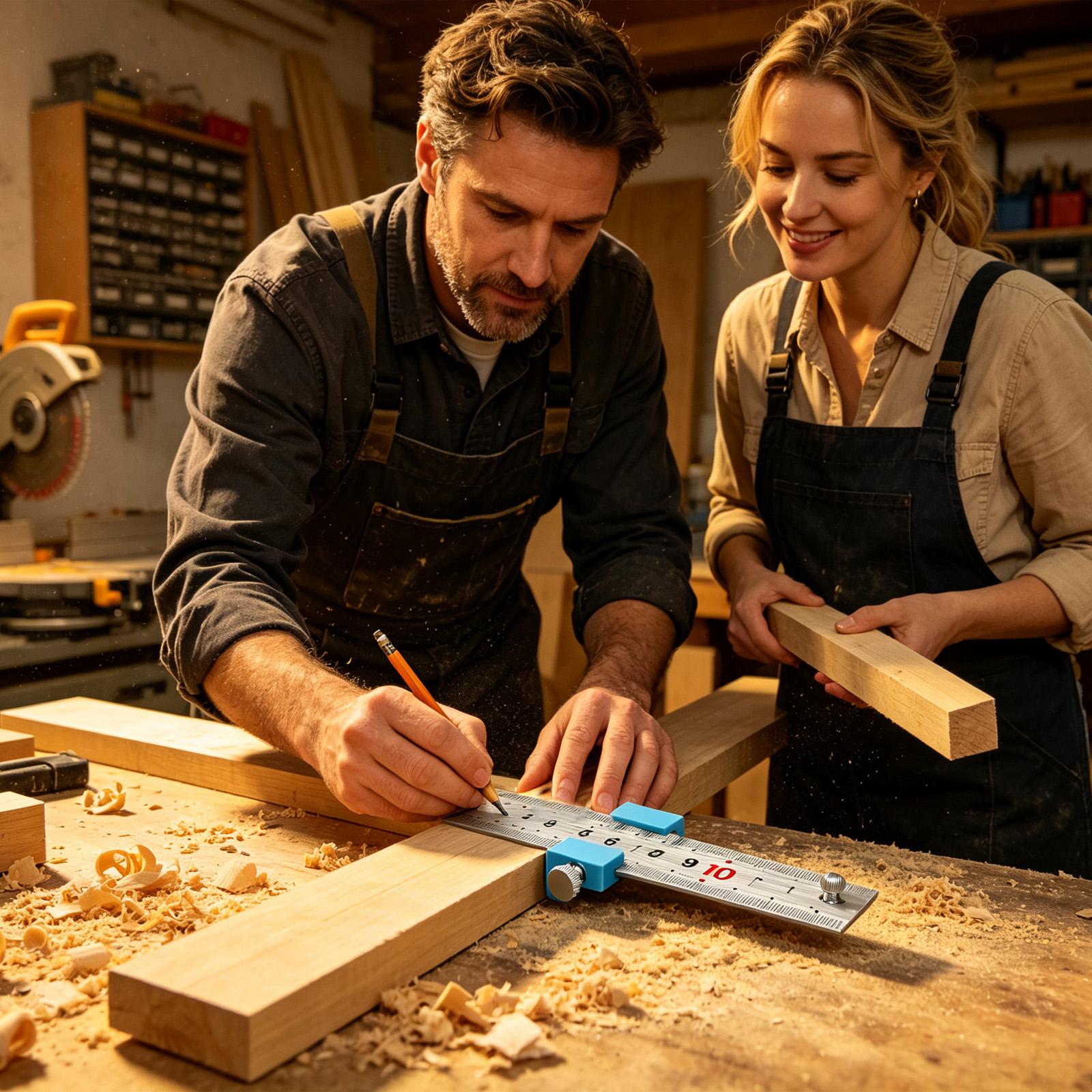 Workshop Tools For Carpentry - Narzędzia stolarskie Liniał stolarski Miarka do